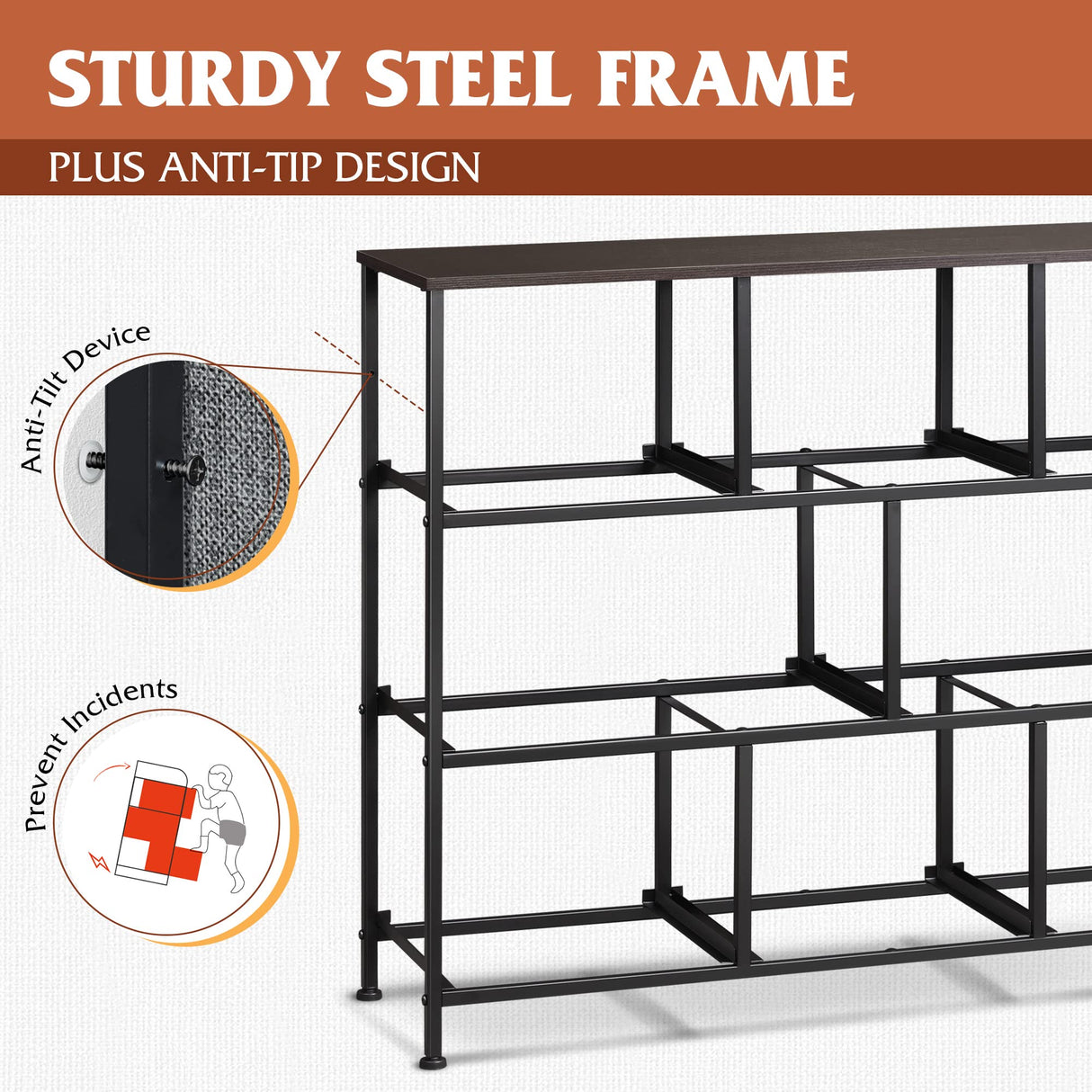 WLIVE Fabric Dresser, Storage Drawer Unit, Bedroom Dresser TV Stand for 32 40 43 inch TV, Wide Dresser with 8 Large Deep Drawers for Office, College Dorm, Dark Grey WLIVE