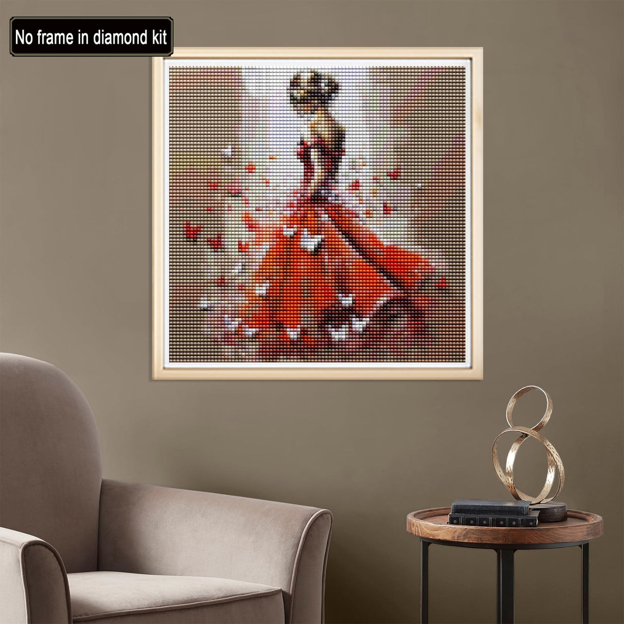 Diymood DIY 5D Diamond Painting Kits for Adults Woman - Diamond Art Kits for Adults Red Dress Dancer | Full Drill Round | Crystal Mosaic Picture | Beginner | Home Wall Decor | 16x16 Inch Diymood