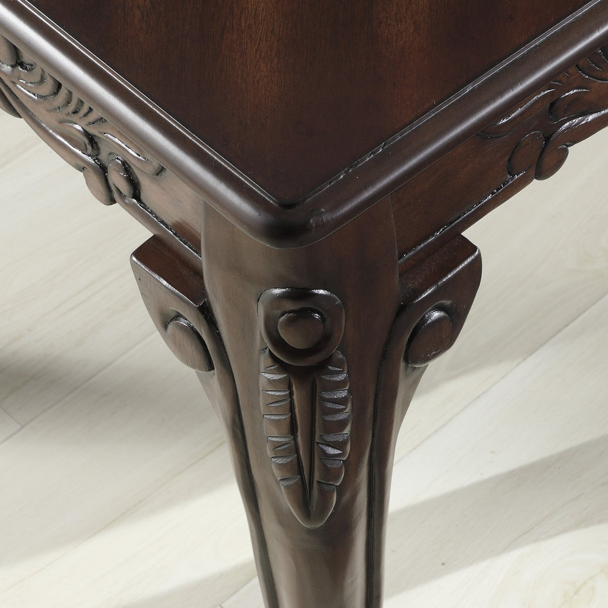 Roundhill Furniture Traditional Ornate Detailing Wood Coffee Table, Dark Cherry Roundhill Furniture