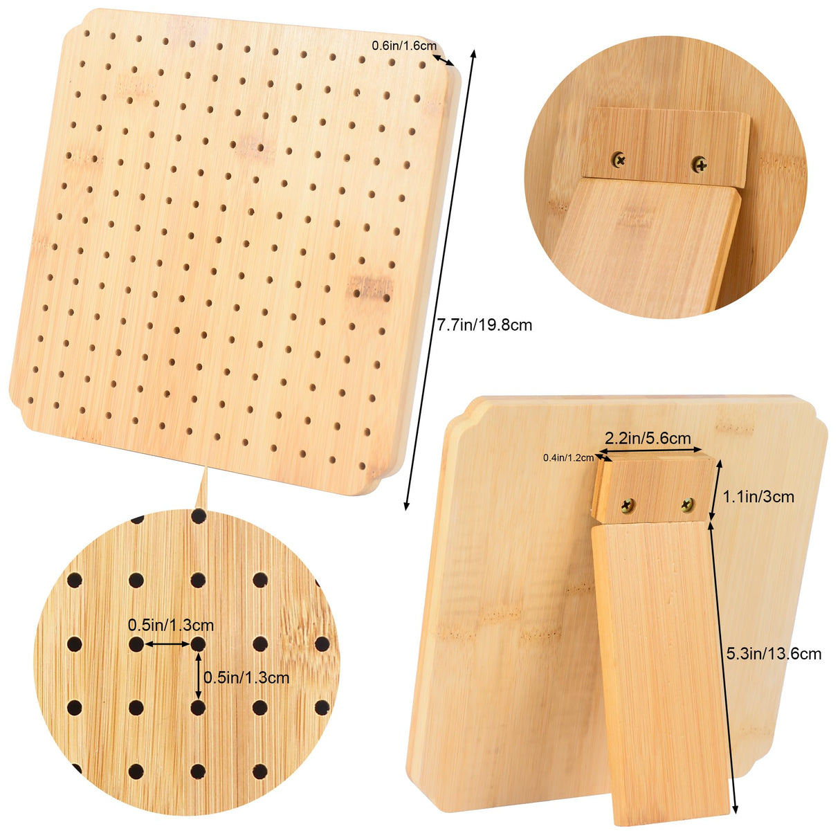 7.8" Crochet Blocking Board with 15 Pegs/Pins,Granny Square Blocking Board,Blocking Boards for Crochet Projects,crochet square blocking board,Wooden Crocheting Accessories Gifts for Crocheters. BLELEYLL