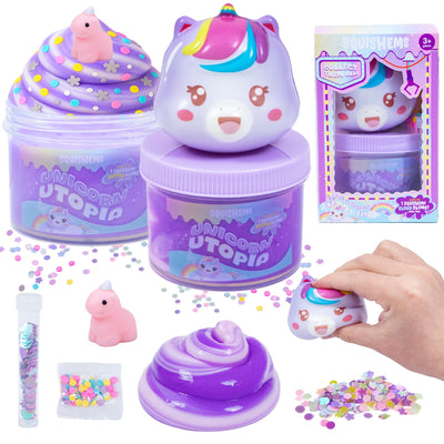 Unicorn Cloud Slime Kit for Girls, Slow Rising Squishy Toy, Pre-Made Scented Fluffy Cotton Candy Toys, Stress Relief Sensory Squeeze, Soft Sludge Toys Birthday Gift Party Favors Stocking Stuffers