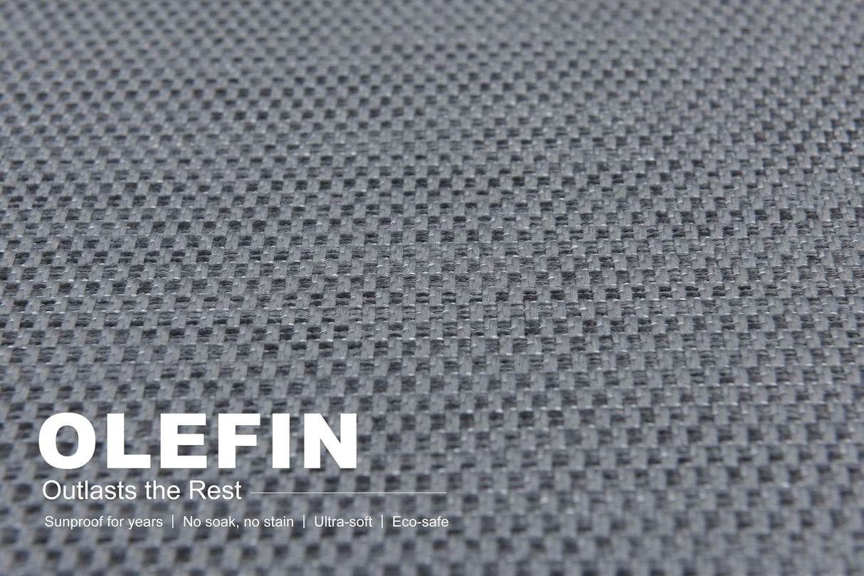 PURPLE LEAF 9 Pieces Outdoor Patio Dining Set Modern Large Weather-Resistant Table and Aluminum Chairs with Olefin Fabric Cushions for Family Dinners Indoor Decor Kitchen Grey PURPLE LEAF