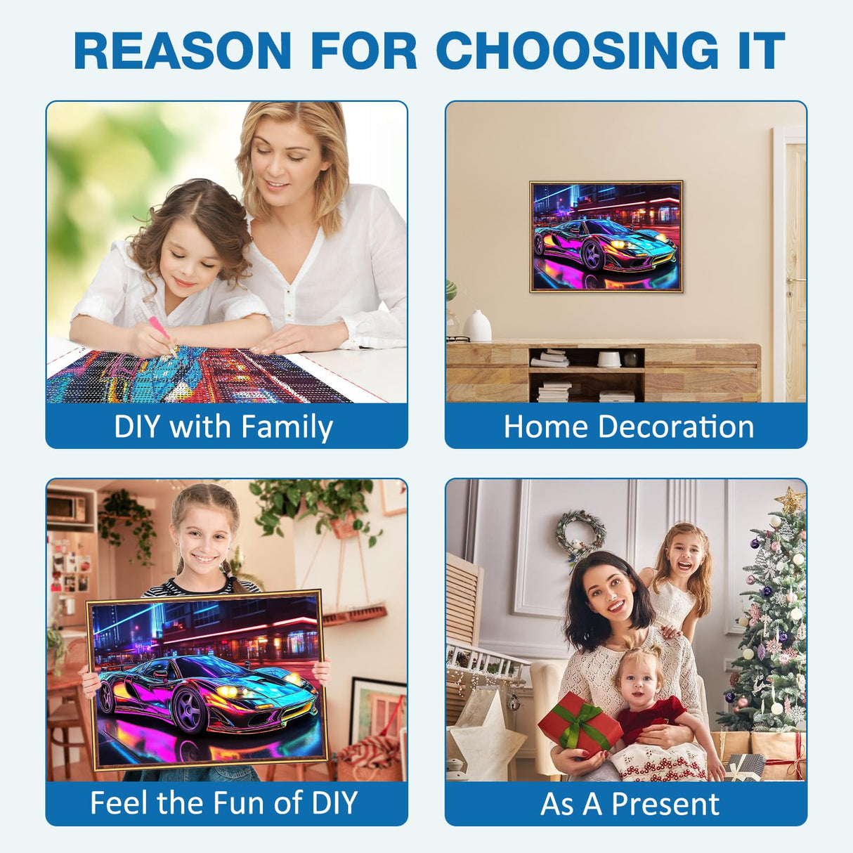 MEIYUDA Diamond Painting Kits for Adults, 5D Car Diamond Art Kits for Men, DIY Sports Car Diamond Art Painting Kit Gem Art Crystal for Home Wall Decor and Holiday Presents 16x12Inch MEIYUDA