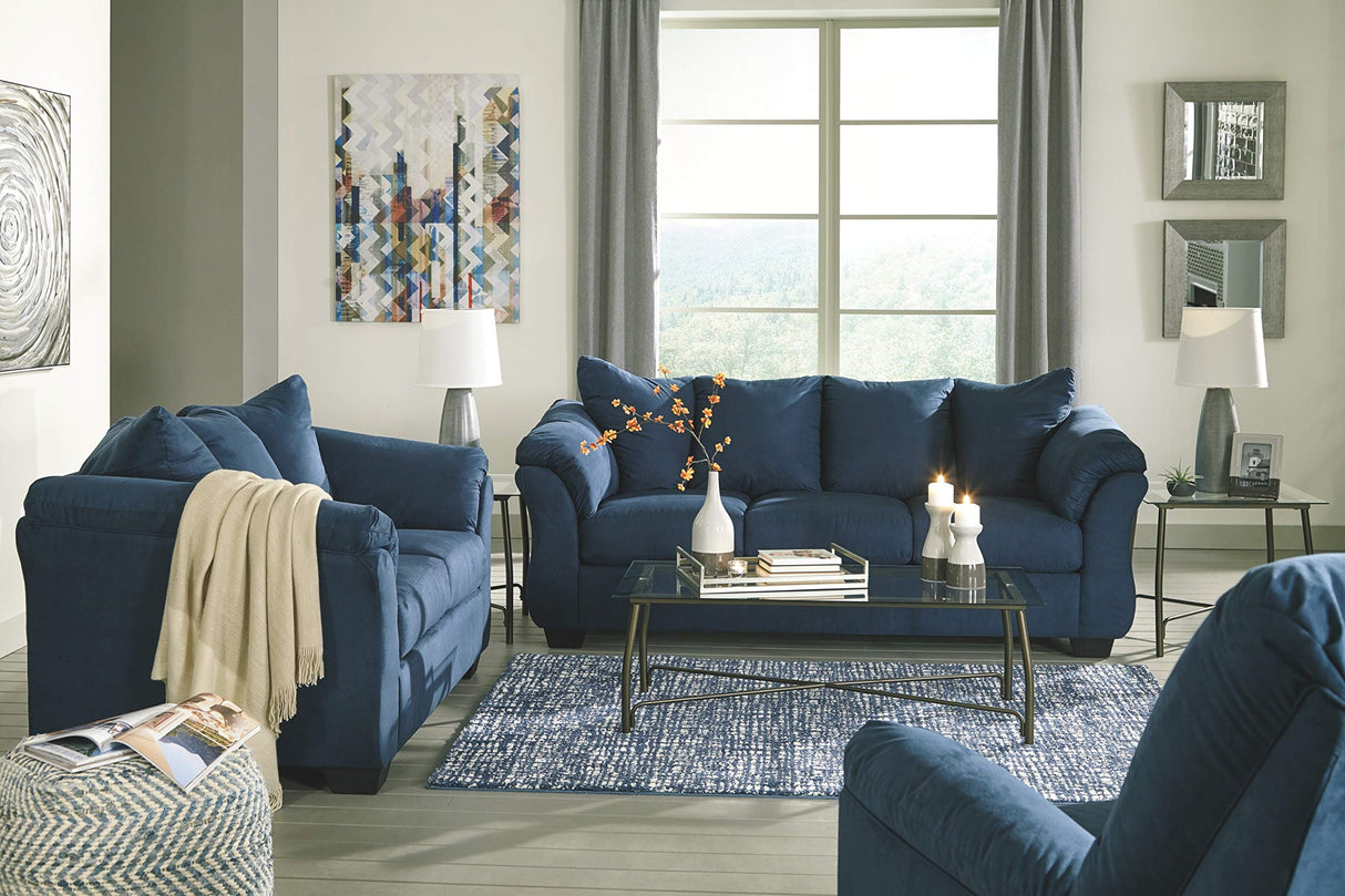 Signature Design by Ashley Darcy Casual Plush Loveseat, Dark Blue Signature Design by Ashley