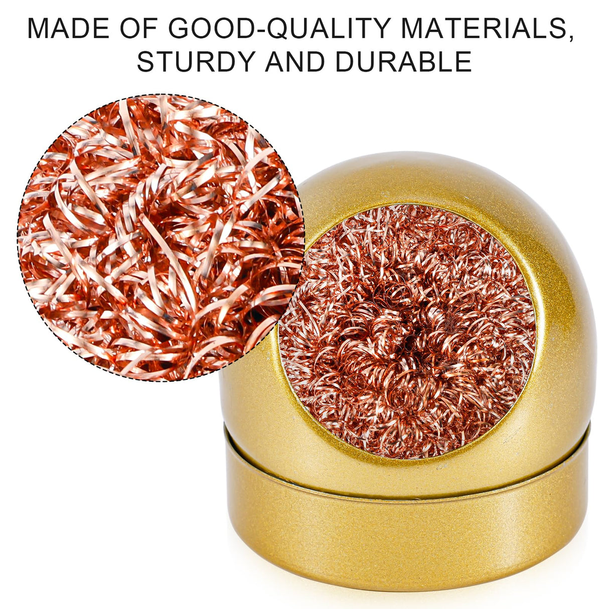 Soldering Iron Tip Cleaner, Premium Stainless Steel Soldering Iron Cleaner Quick Cleaning No Water Required Soldering Iron Tip Cleaner Practical Tools(Gold) PEUTIER