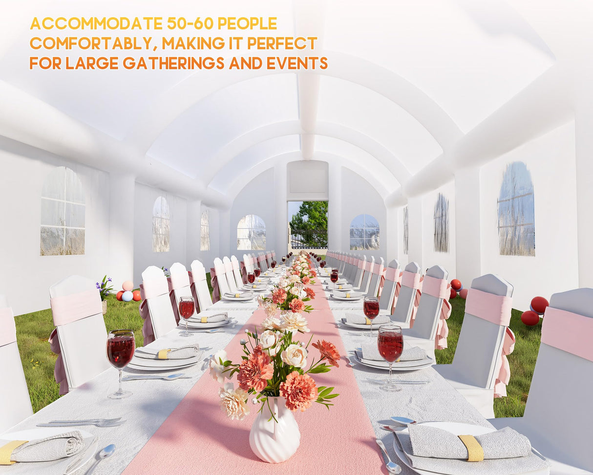 Albott 40x23x15 FT Commercial Inflatable Wedding Tent, 210D Oxford Fabric Portable Heavy Duty Party Tent with 2 Roll-Up Doors & 8 Sand Bags, Gazebo Event House for Wedding Birthday Backyard Party Albott