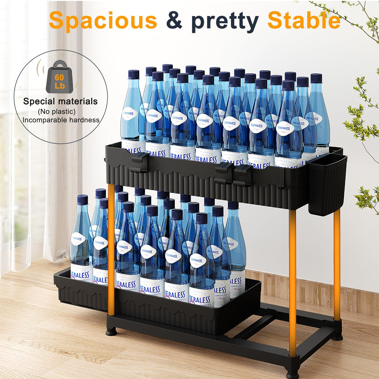 Sevenblue 3 Pack Under Sink Organizer, 2-Tier Multi-Use Kitchen Bathroom Organizers and Storage with Sliding Drawer,Bathroom Cabinet Organizer (Black) Sevenblue