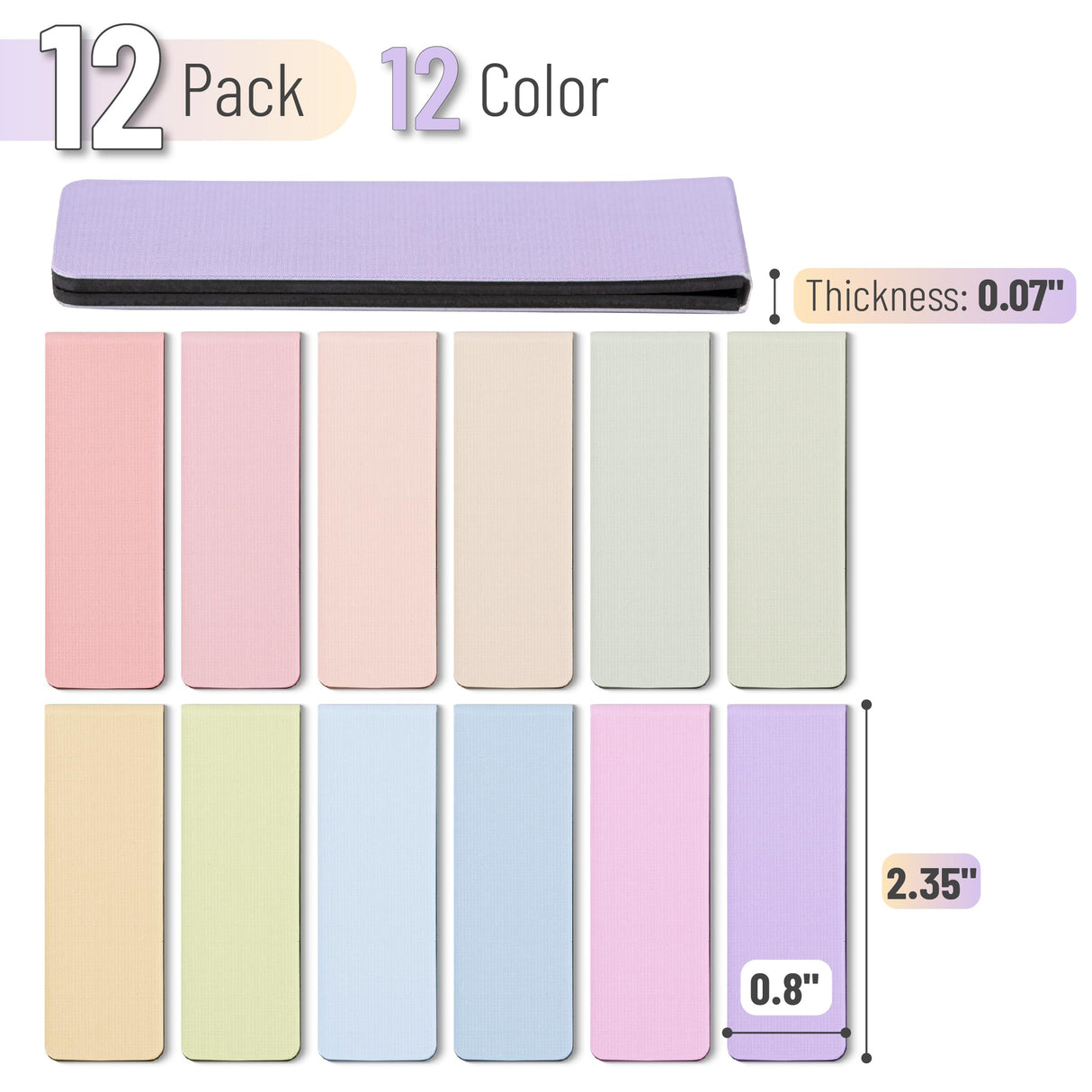 Mr. Pen- Magnetic Bookmarks, 12 Pack, Pastel Colors, Magnetic Book Marks, Bookmarks for Women Men Kids, Magnetic Bookmark, Magnet Bookmark Clips, Book Marker, Paper Bookmarks, Bookmark Magnetic Mr. Pen