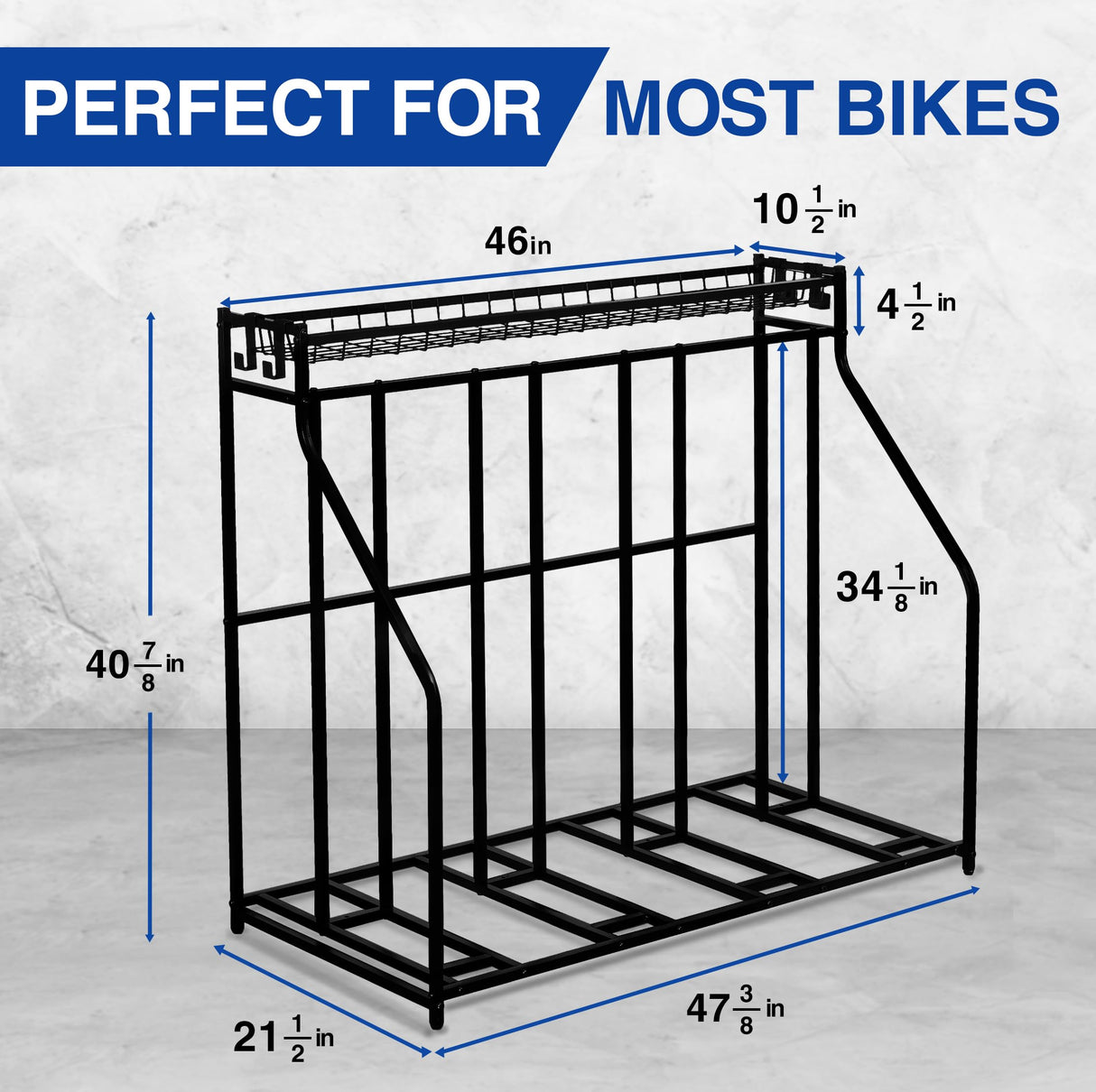 YES4ALL 4-Bike Stand, Bike Storage Rack, Bicycle Floor Rack for Garage Organizer, Indoor Sporting Gear Storage Station Yes4All