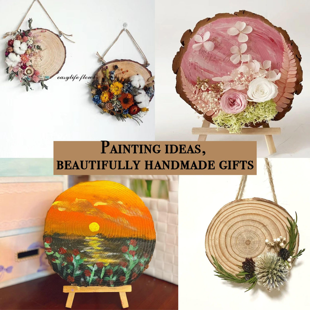 10 Pcs Large Wood Slices for Centerpieces - Rustic Wood Centerpieces for Tables, Natural Wood Slabs, Ideal for Weddings, Crafts, and DIY Projects (8-9 inch) Rochoseng