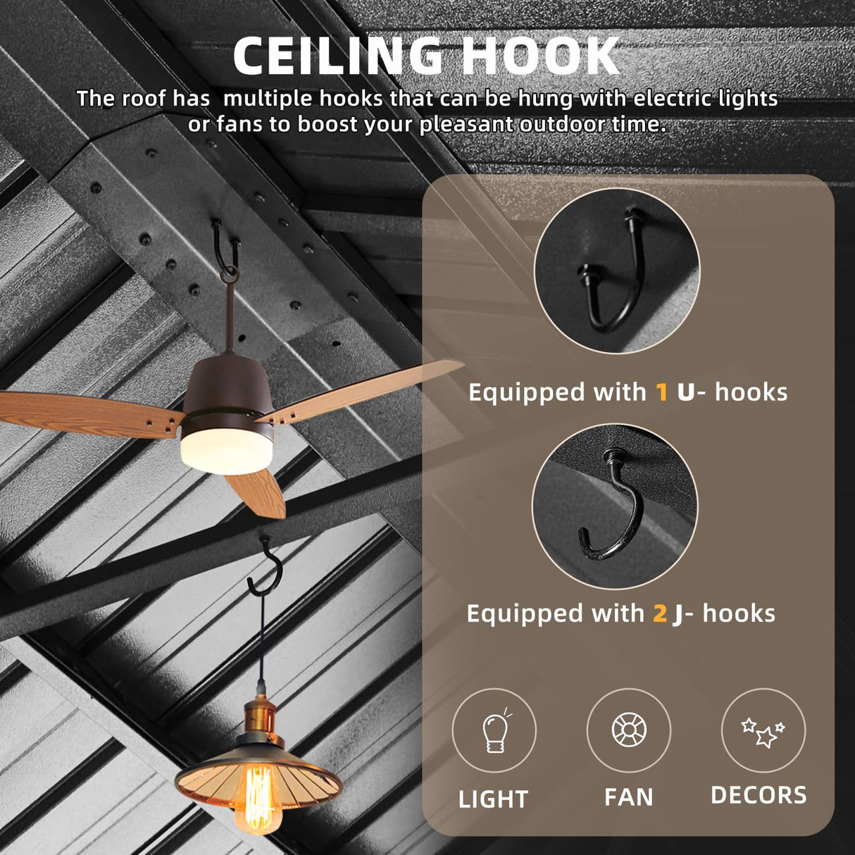 EROMMY 12'*16' Sunroom, with Front Door, Side Entrance, Galvanized Steel Double Top, Wood Grain Appearance, Aluminum Alloy Frame, Solarium Backyard Sun Room EROMMY