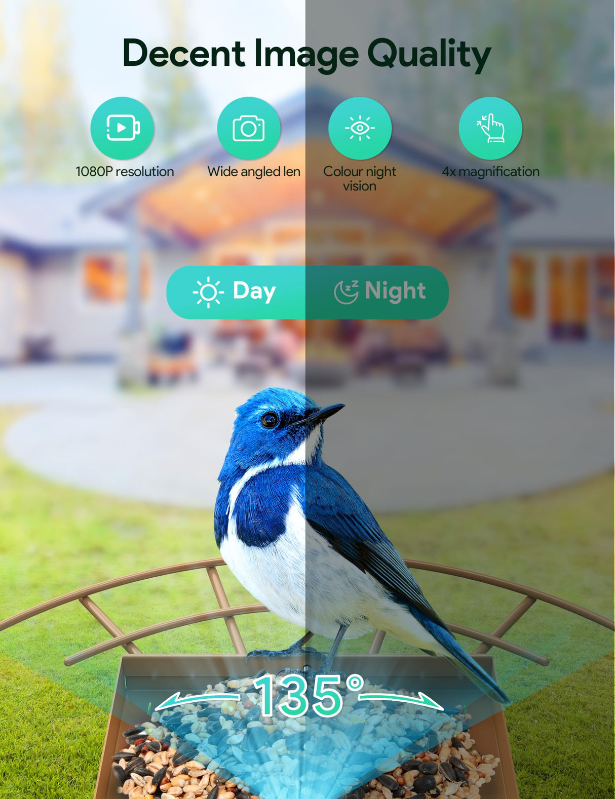 Osoeri Bird Feeder with Camera, Smart Bird Feeder Camera with 1080P HD AI Identify, Metal Bird Feeder Auto Capture Bird Videos & Motion Detection, Ideal Gift for Bird Lovers Osoeri