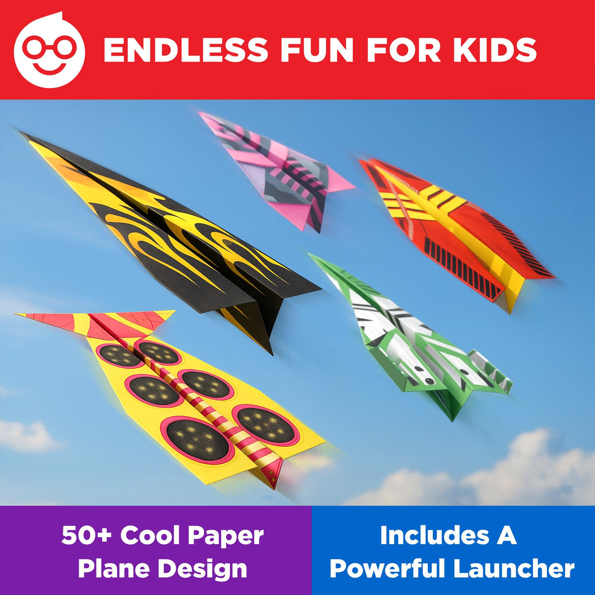 Doctor Jupiter Paper Airplane Book Kit, Crafts for Kids Ages 6+ | Birthday Gift Ideas for 6-7-8-9-10-11-12 Year Old Boys & Girls | Learning & Educational STEM Toy with 50 Paper Airplanes and Launcher Doctor Jupiter