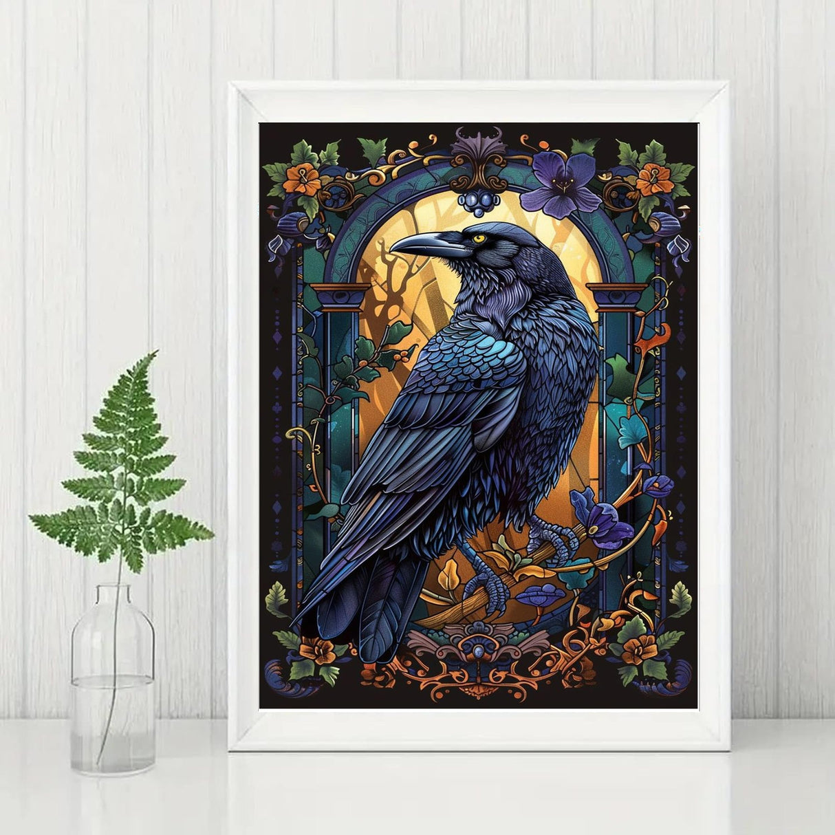 GMETINC Crow Diamond Painting Kits for Adults, Raven DIY 5D Diamond Art Kits Full Drill Diamond Dots Paintings with Diamonds Gem Art and Crafts Home Decor 12x16inch GMETNIC