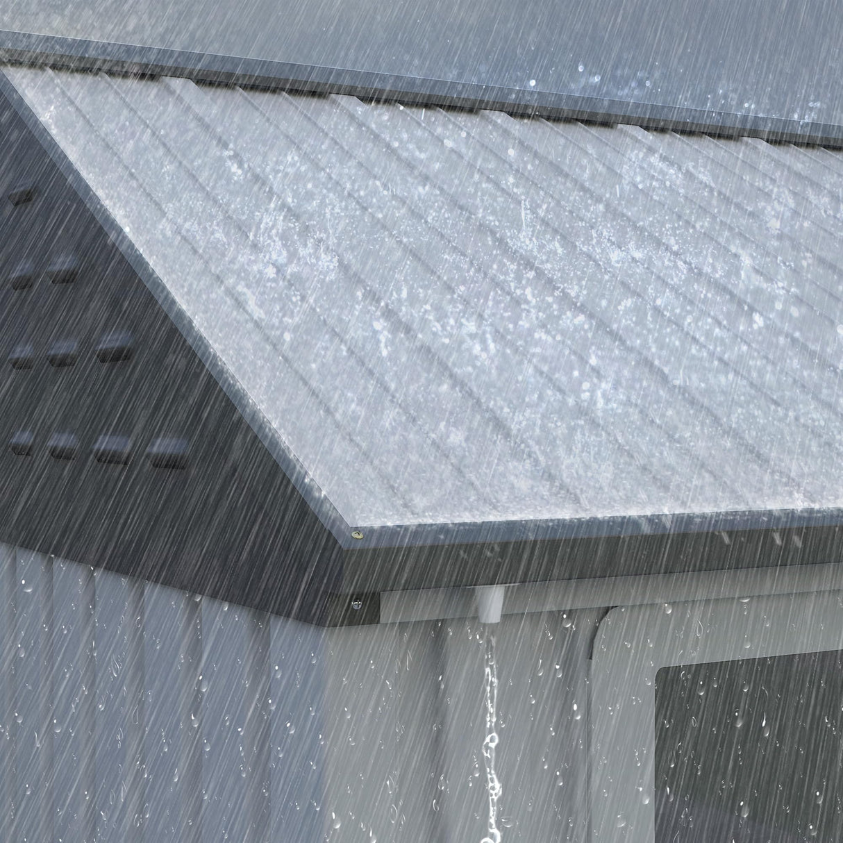 Outsunny 8' x 6' Outdoor Storage Shed, Metal Garden Shed with Window & Double Lockable Door, Outdoor Tool Shed Storage with Sloped Roof for Backyard, Patio, Garage, Lawn, White Outsunny