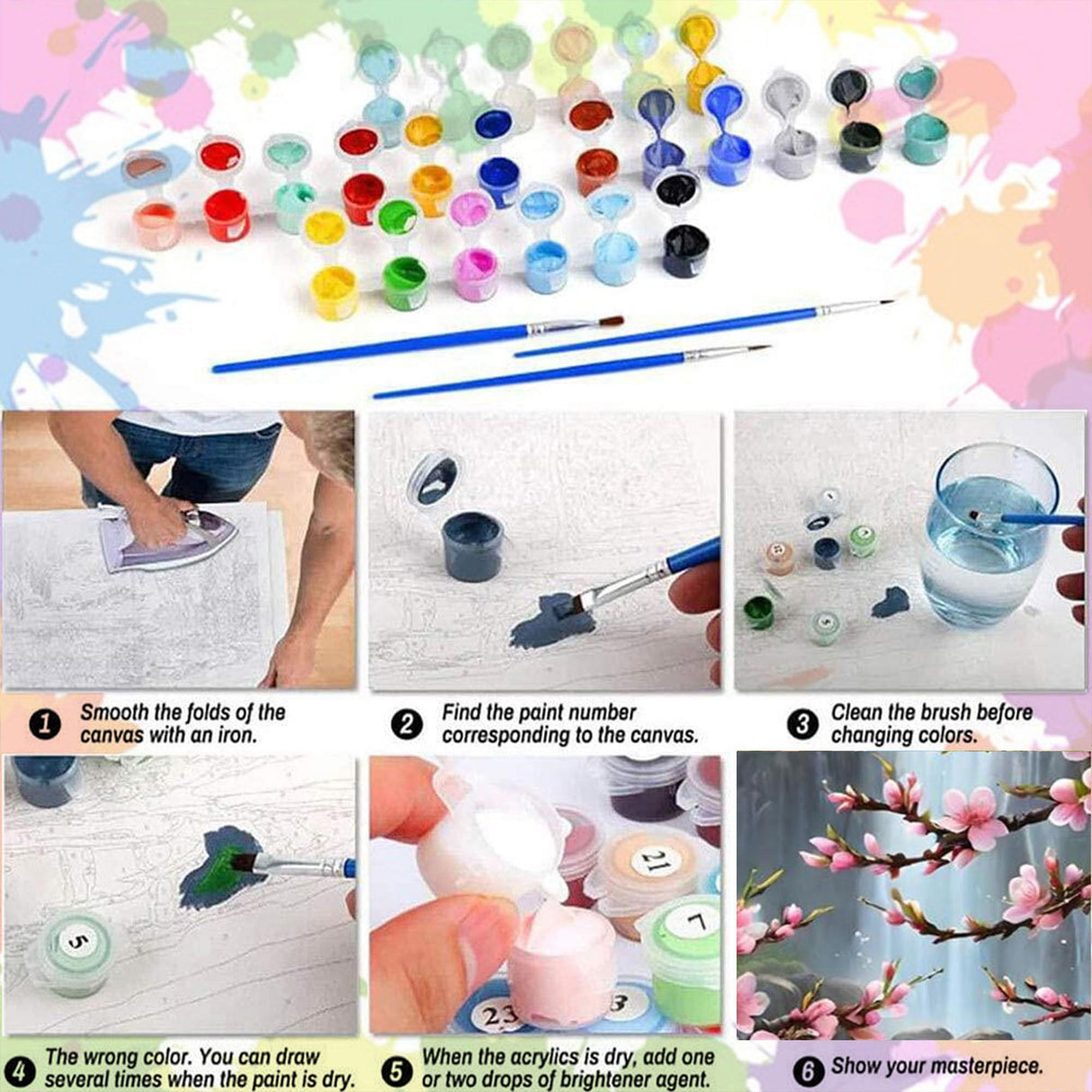 Arttoplus Waterfall Paint by Numbers Kit for Adults-Flowers Adult Paint by Number Kits on Canvas,Landscape Painting by Number Adult for Gift Home Wall Decor(16x20inch) Arttoplus