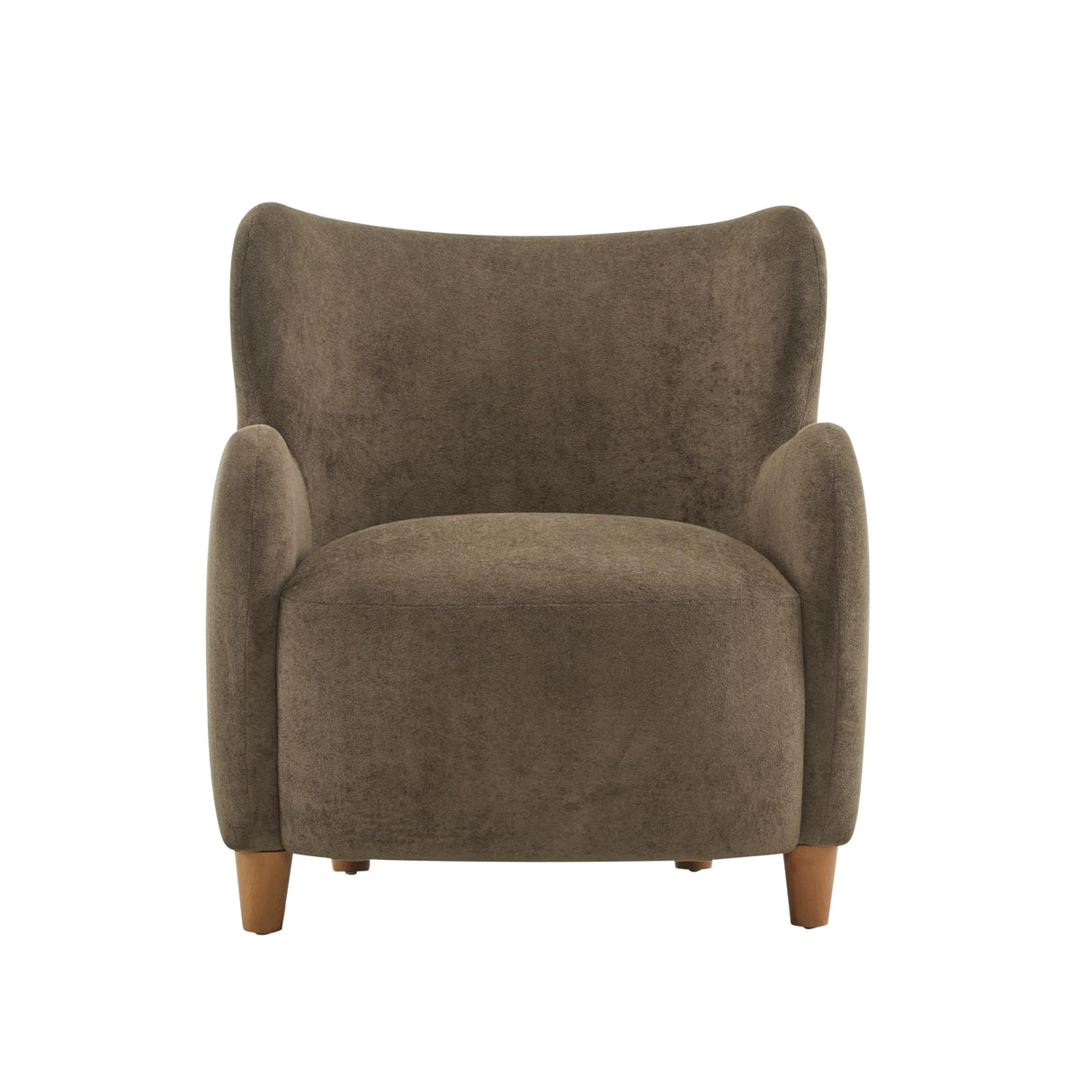 Christopher Knight Home Auden Wingback Accent Chair, Fabric Club Chair, Velvet Upholstered Armchair, Curved Backrest Single Sofa, Soft Cushion Seating, Reading Lounge Chair for Living Room, Brown Christopher Knight Home