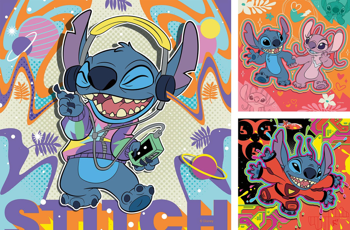 Ravensburger Disney Stitch 3x49 Piece Jigsaw Puzzle for Kids - Every Piece is Unique, Pieces Fit Together Perfectly Ravensburger