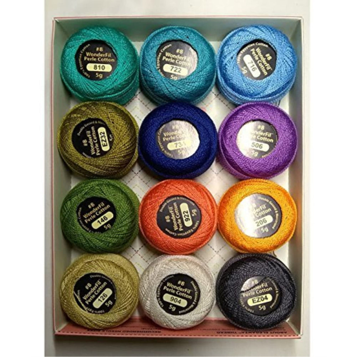 Wonderfil Eleganza #8 Perle Cotton Embroidery Thread Sampler Collection, "Coral Reef" Eleganza