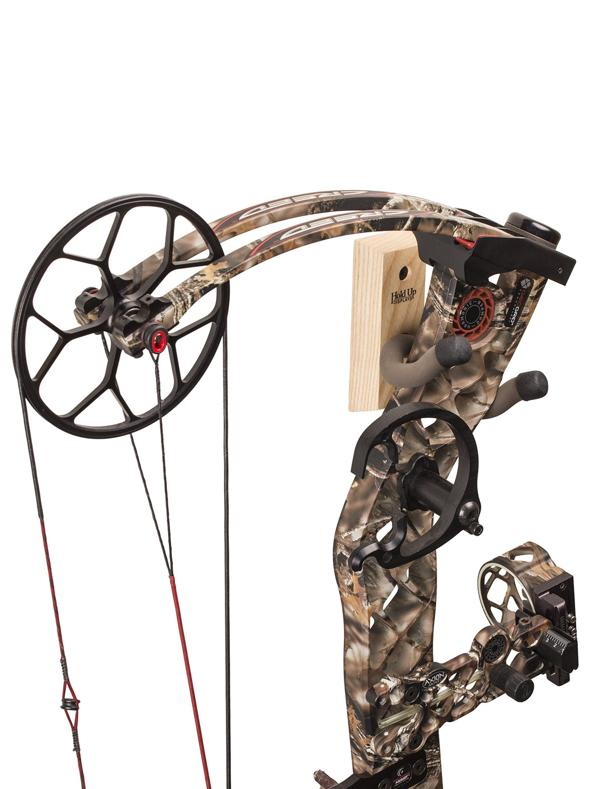 Hold Up Displays - Vertical Gun Hanger and Rifle Storage Securely Holds Firearm and Bow – Real Oak Hardwood Harvested in Wisconsin - Made in USA Hold Up Displays