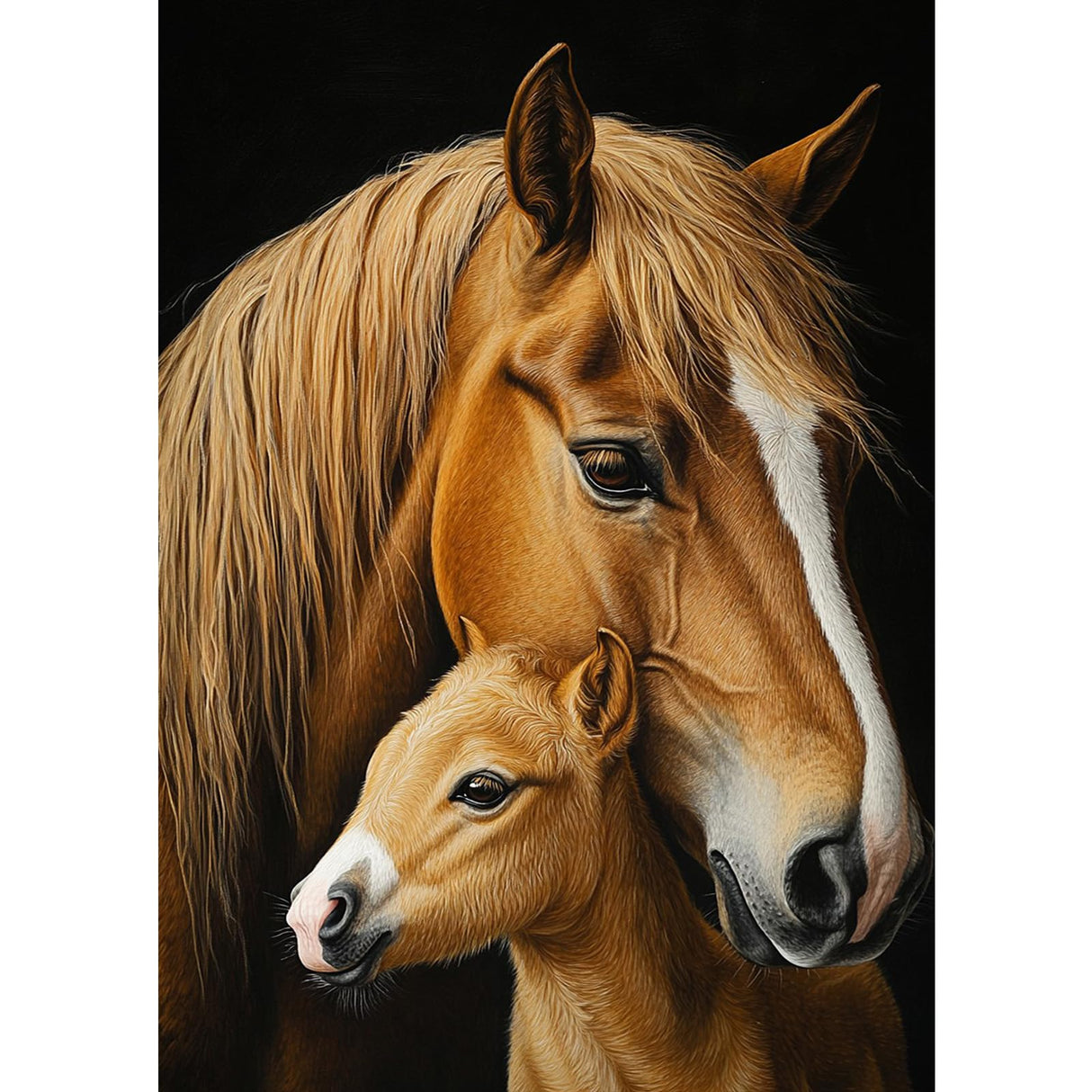 MXJSUA Horses Diamond Painting Kits for Adults, 5D Horses Diamond Art Kits for Beginners, DIY Full Drill Crystal Gem Painting Kits for Home Wall Decor 12x16 Inch MXJSUA