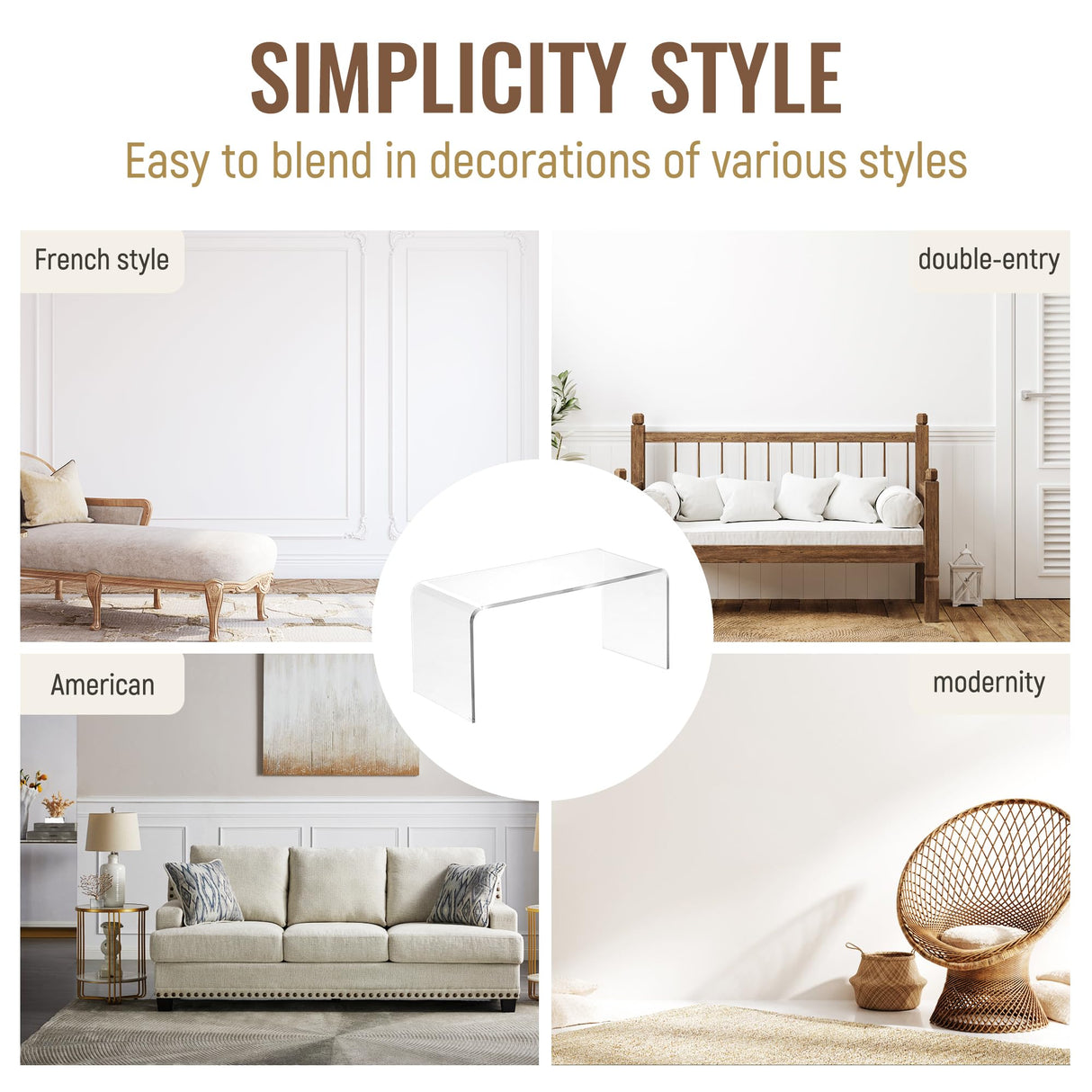 HOMCOM 0.6" Thick Acrylic Coffee Table, 39.25" Long Rectangle Waterfall Coffee Table, Clear HOMCOM