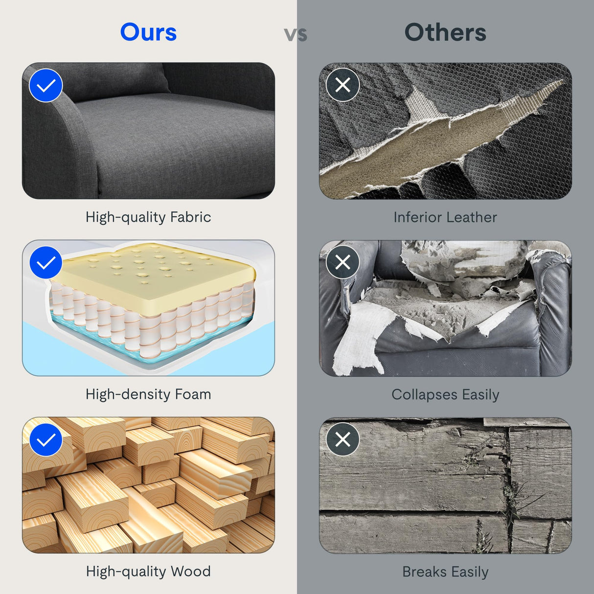 FLEXISPOT XC2 Recliner Chair for Adults, Fabric Small Reclining Chair Home Theater Seating with Side Pockets, Adjustable Modern Single Sofa Armchair, Extended Footrest for Living Room(Gray) FLEXISPOT