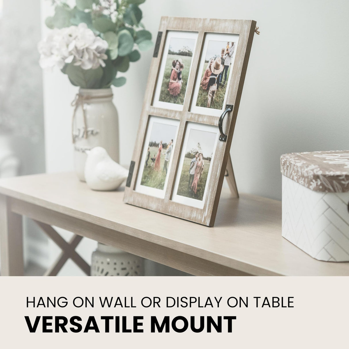 GLM 5x7 Picture Frame Collage with 4 Photos - Display Your Favorite Memories - Collage Picture Frames That Fit Any 4x6 or 5x7 Photo (Brown) Great Lakes Memories