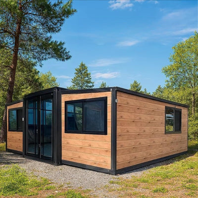 Tiny Houses to Live in for Adults, Modern Prefab Cabin Prefabricated Homes Hurricane Proof 2 Bedroom with Bathrooms 1 Full Equipped Bathroom & Kitchen Modular Mobile House Tiny Homes for Sale Prefab