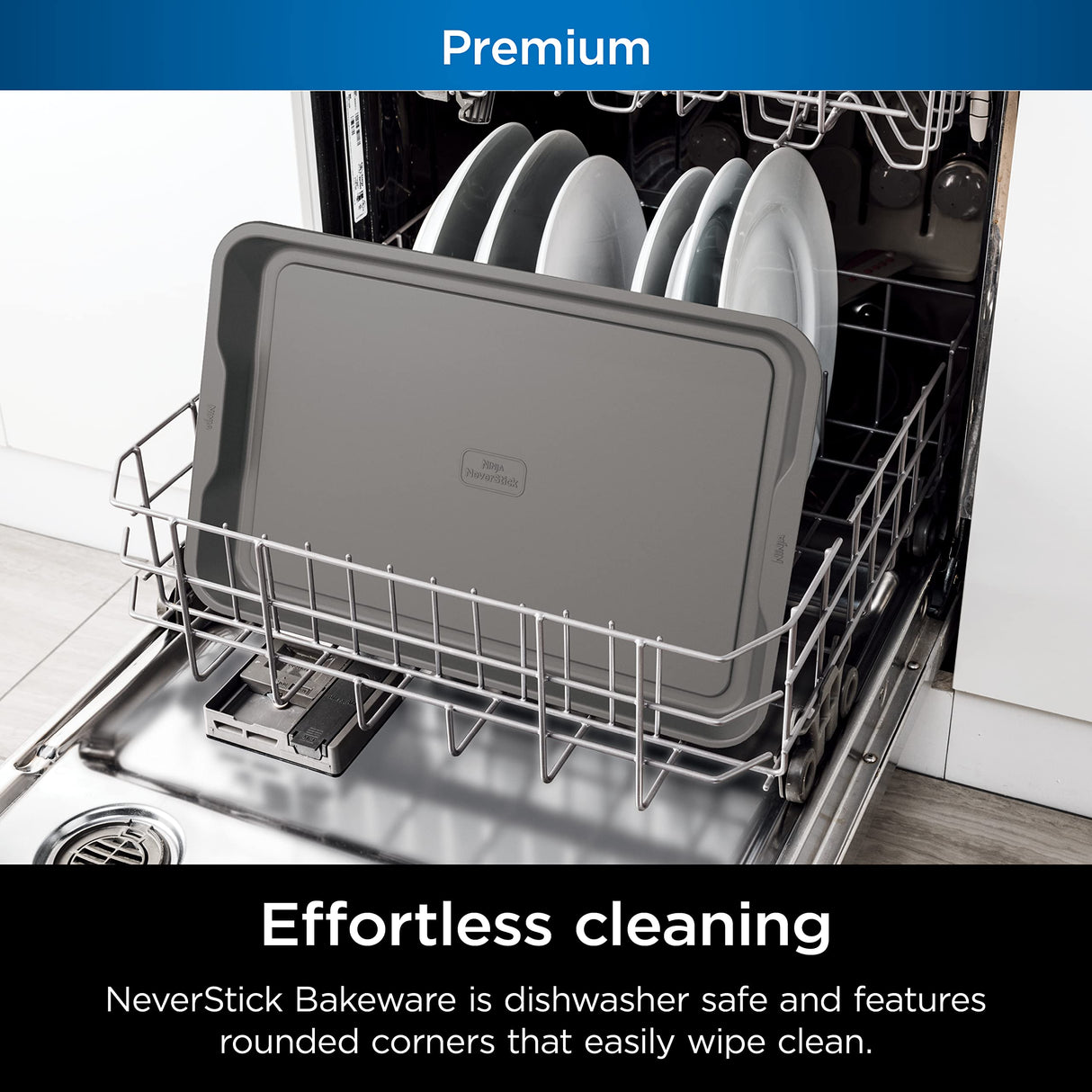 Ninja B33003 Foodi NeverStick Premium 3-Piece Baking Sheet Set, Nonstick, Oven Safe up to 500⁰F, with 9 x 13 inch Sheet, 10 x 15 inch Sheet & 11 x 17 inch Sheet, Dishwasher Safe, Grey Ninja