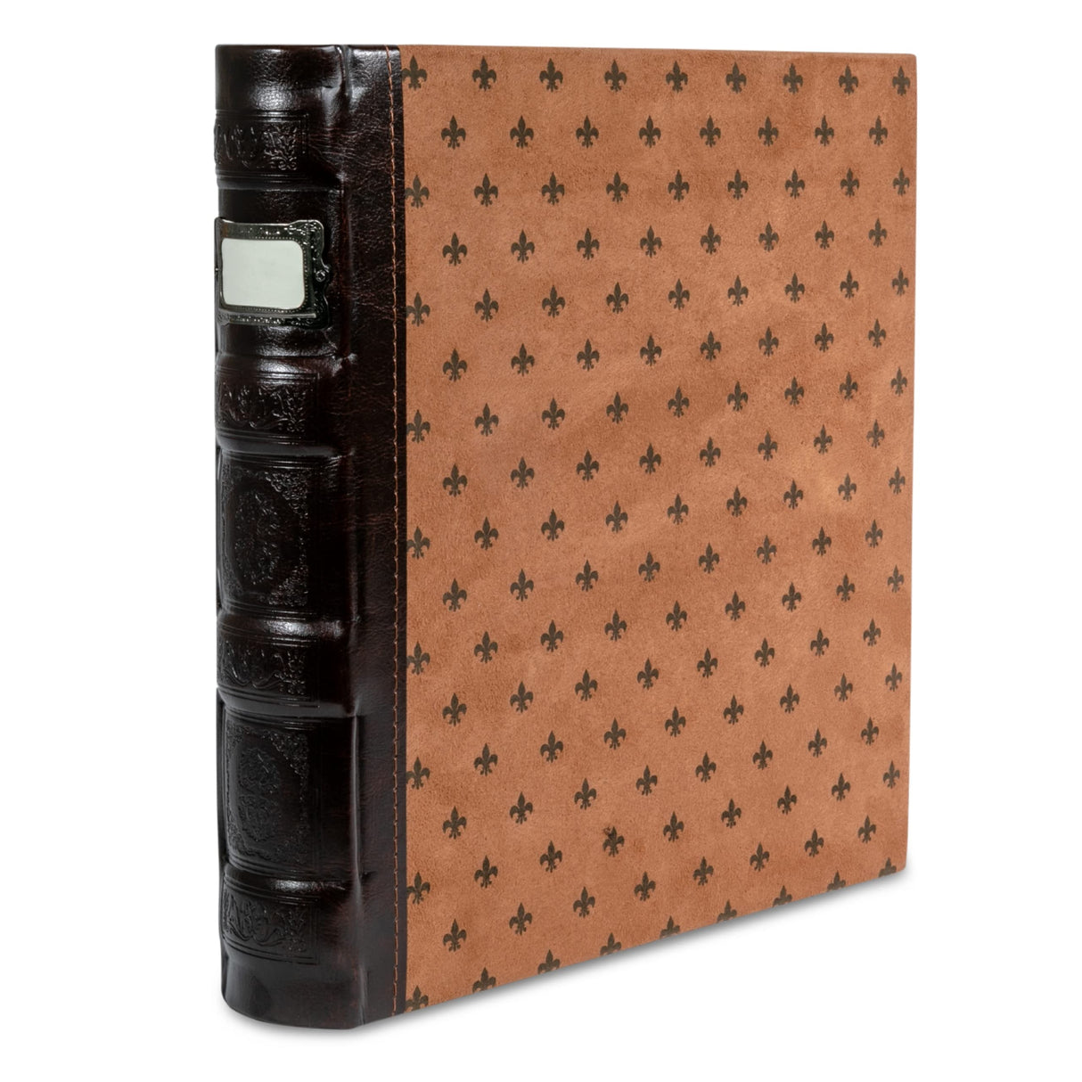 Bellagio-Italia 3-Ring 1" D Ring Binder, Tuscanny Faux Leather - for Documents, File Storage, and Trading Cards, Stores up to 250 Pages, Chestnut Bellagio-Italia