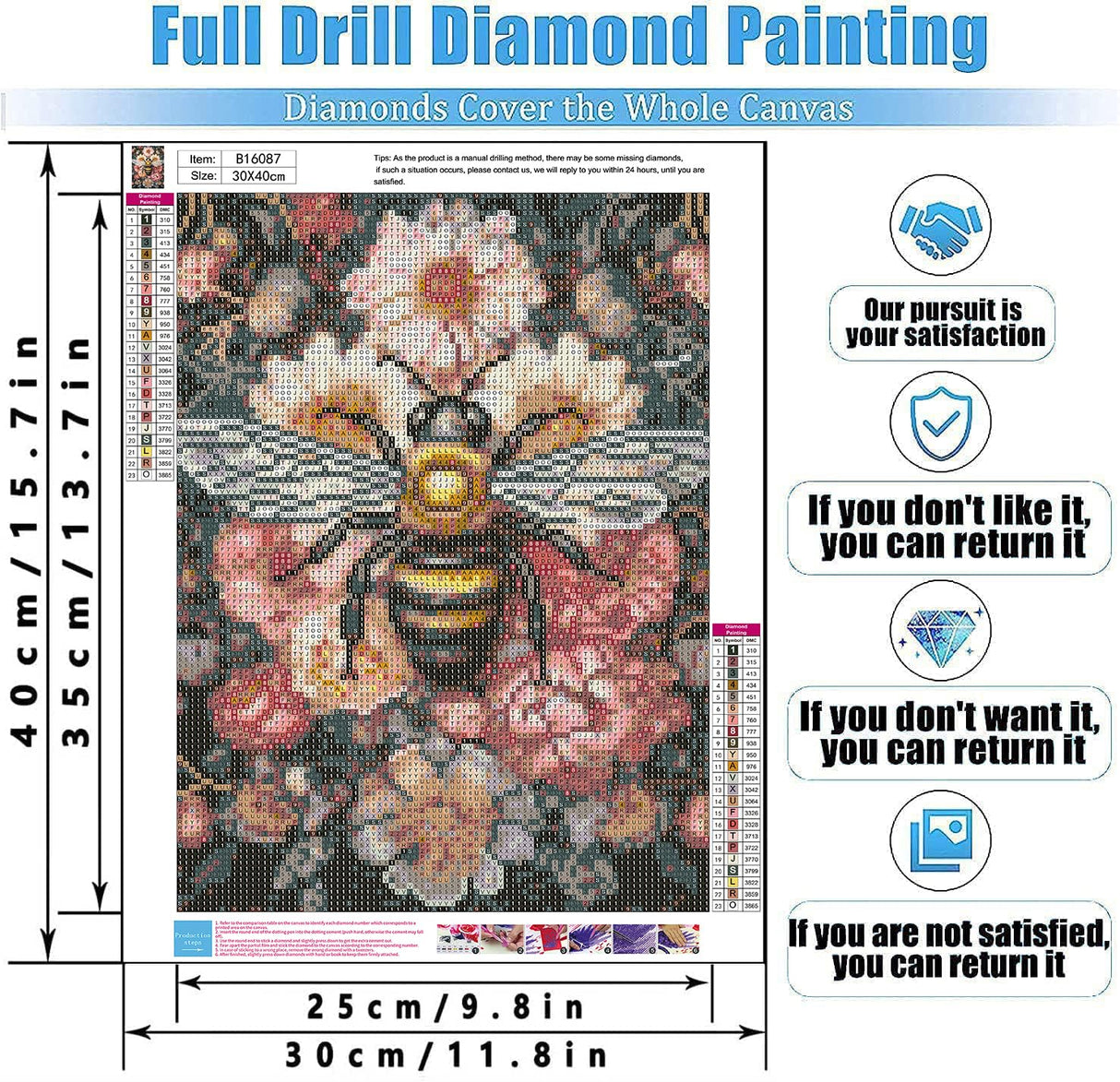 4 Pack Diamond Art Kits for Adults Beginners,Dragonflies, Butterflies, Moths, Bees Full Round Drill DIY Diamond Painting Kits,Paint by Diamonds Dot Gem Art Crystal Easy,Home Wall Decor 12x16Inch Tiwabb