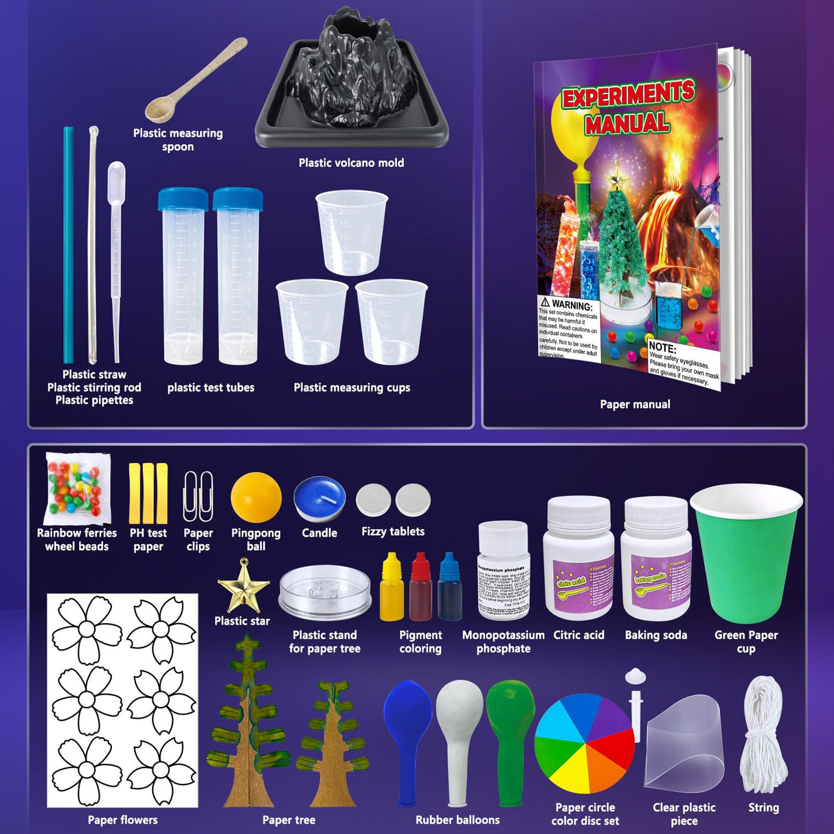 UNGLINGA 53 Experiments Science Kits for Kids Boys Girls, Gift Ideas for Birthday Christmas, Chemistry Physics Set, STEM Activities Learning Educational Scientist Toys UNGLINGA