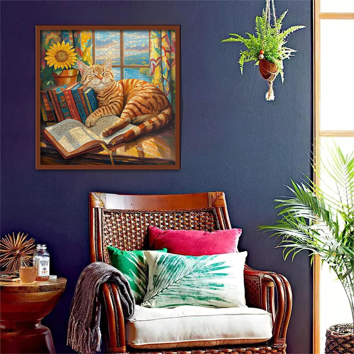 Cat Puzzles for Adults 1000 Pieces and up, PICKFORU Animal Jigsaw Puzzles Collection Funny Sleep Kitty, Book Puzzle for Cat Lovers PICKFORU