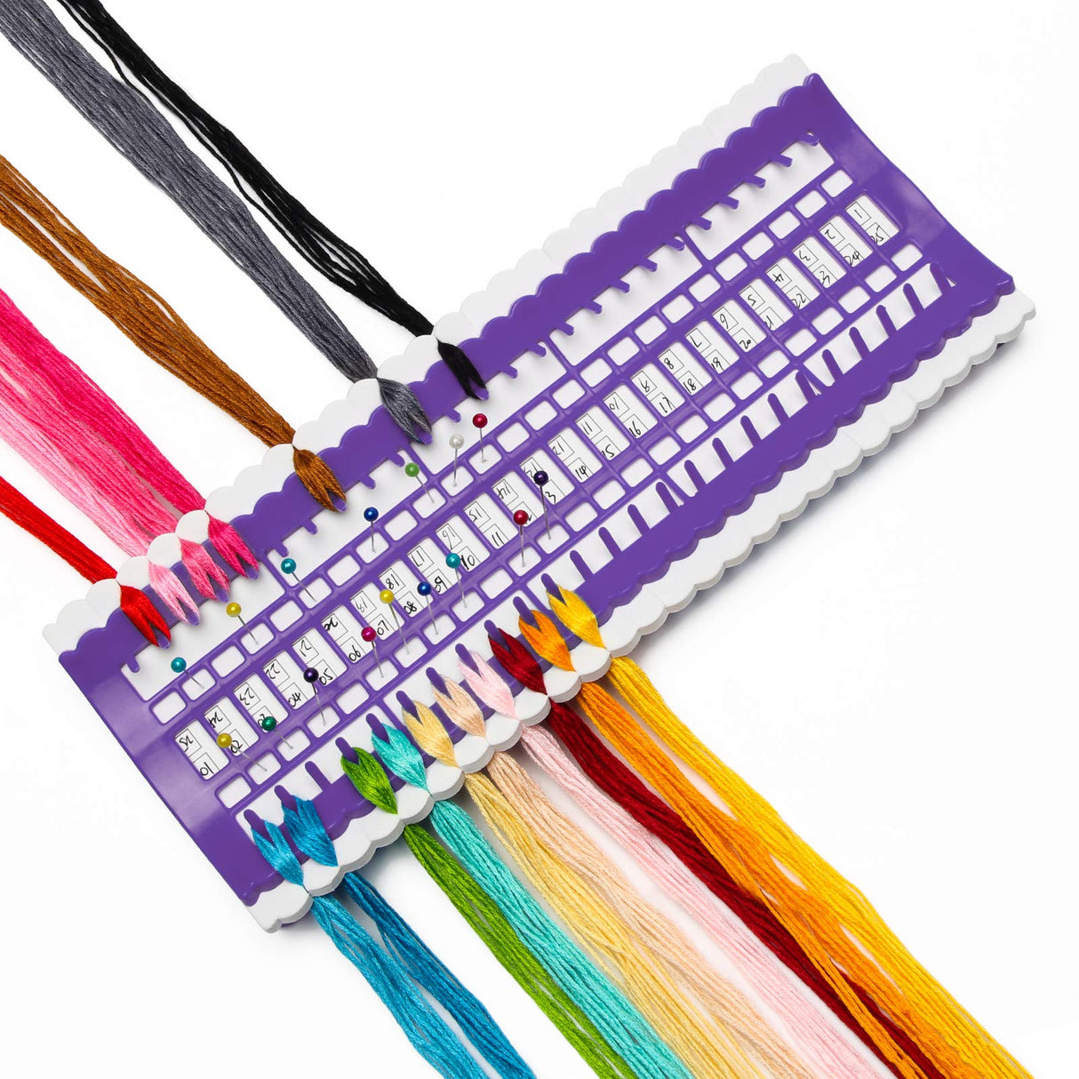 50 Positions Floss Organizer Embroidery Shelf, Luxiv Thread Organizers for Cross Stitch Embroidery Thread Holder with 15Pcs Replaceable Paper Card Sewing Needle, Embroidery Floss Organizer Luxiv