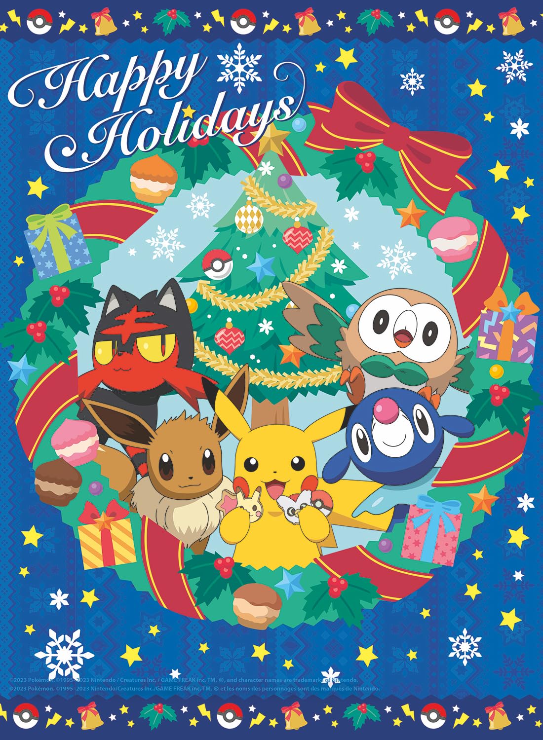 Buffalo Games - Pokemon - Pokemon - Alola Holiday Wreath - 100 Piece Jigsaw Puzzle for Families Challenging Puzzle Perfect for Game Nights - Finished Size is 15.00 x 11.00 Buffalo Games