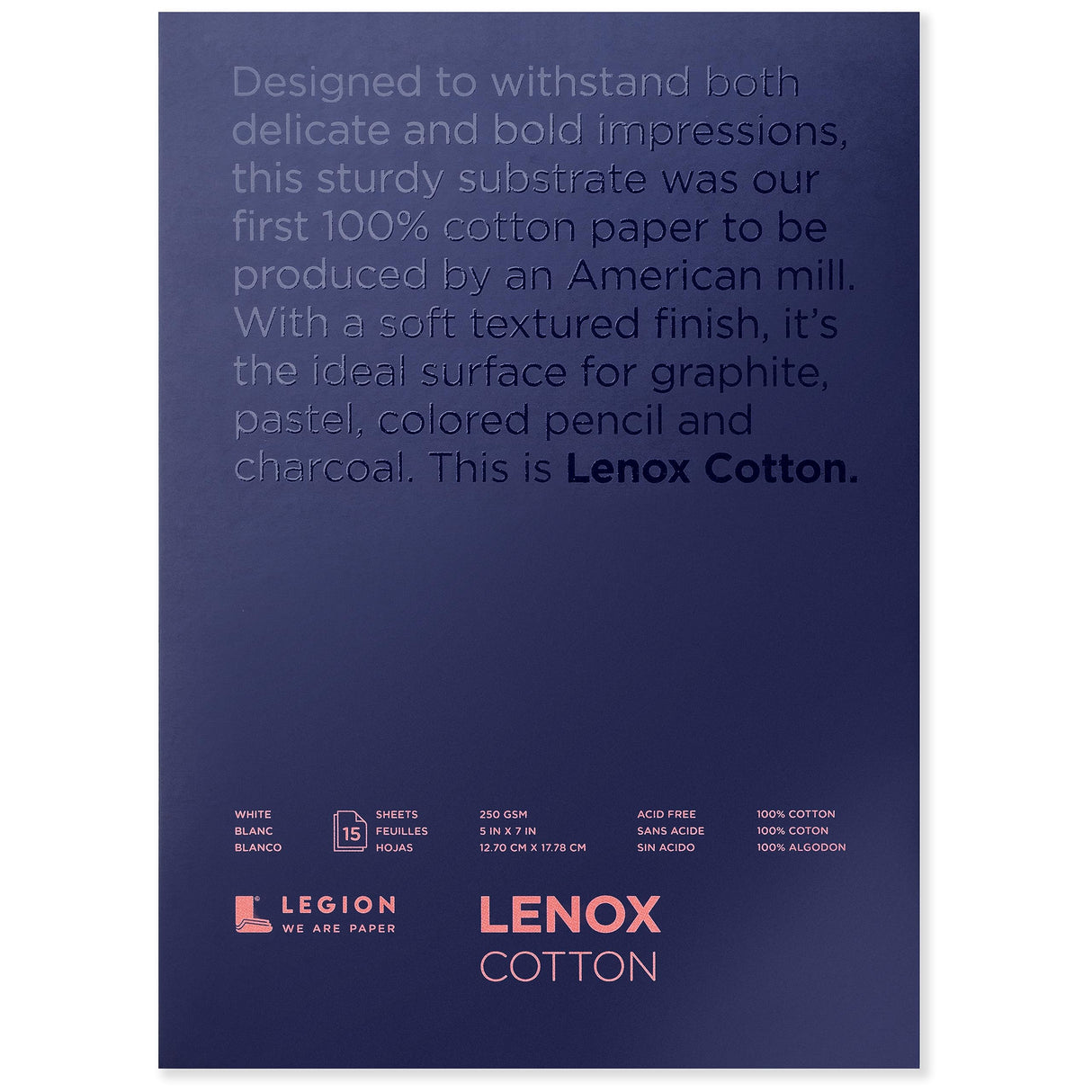 Legion Lenox 100 Pad , 5 X 7 Inches, Off-White, 15 Sheets Legion