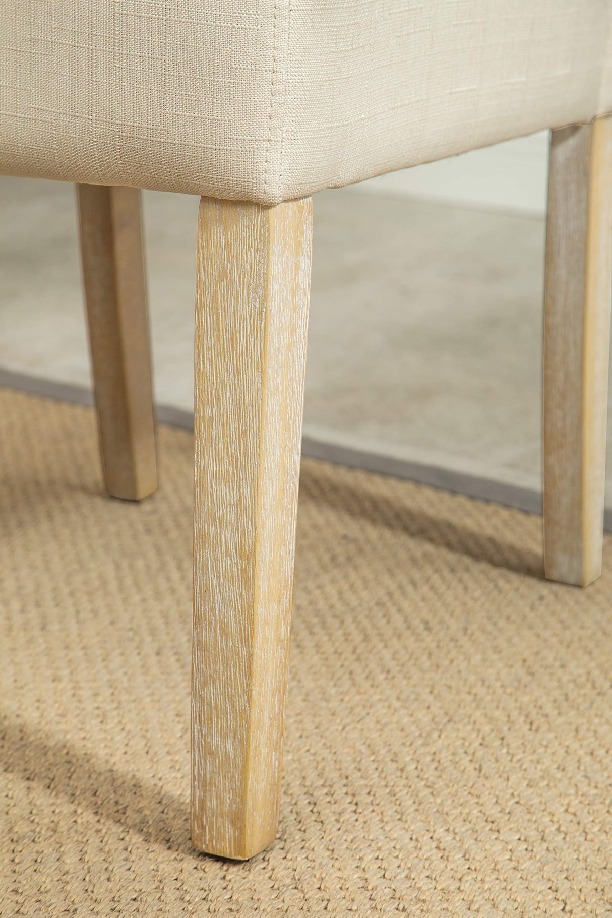 Roundhill Furniture Habit Solid Wood Tufted Parsons Dining Chair (Set of 2), Tan Roundhill Furniture