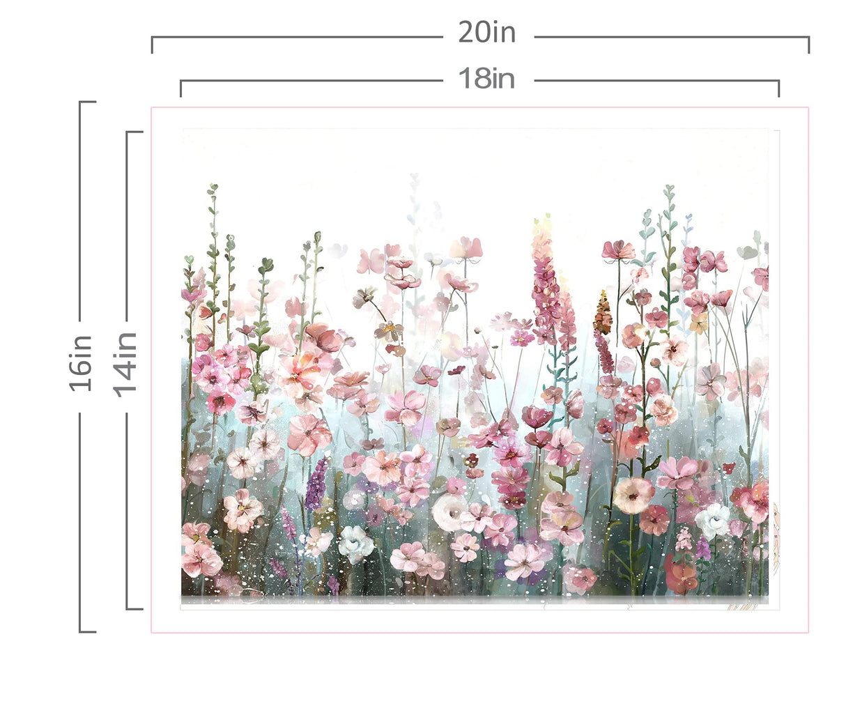 SUMGAR Paint by Numbers kit for Adults Flowers Pink, Colorful Canvas DIY Oil Painting Kits for Beginners, Acrylic Drawing Paintwork Crafts Christmas Gifts 16 x 20 inch (Without Frame) SUMGAR