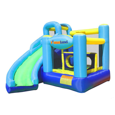 Bounceland Ultimate Combo Inflatable Bounce House, 12 ft L x 10 ft W x 8 ft H, Basketball Hoop, Obstacle Wall, Fun Tunnel, Slide and Bounce Area for Kids