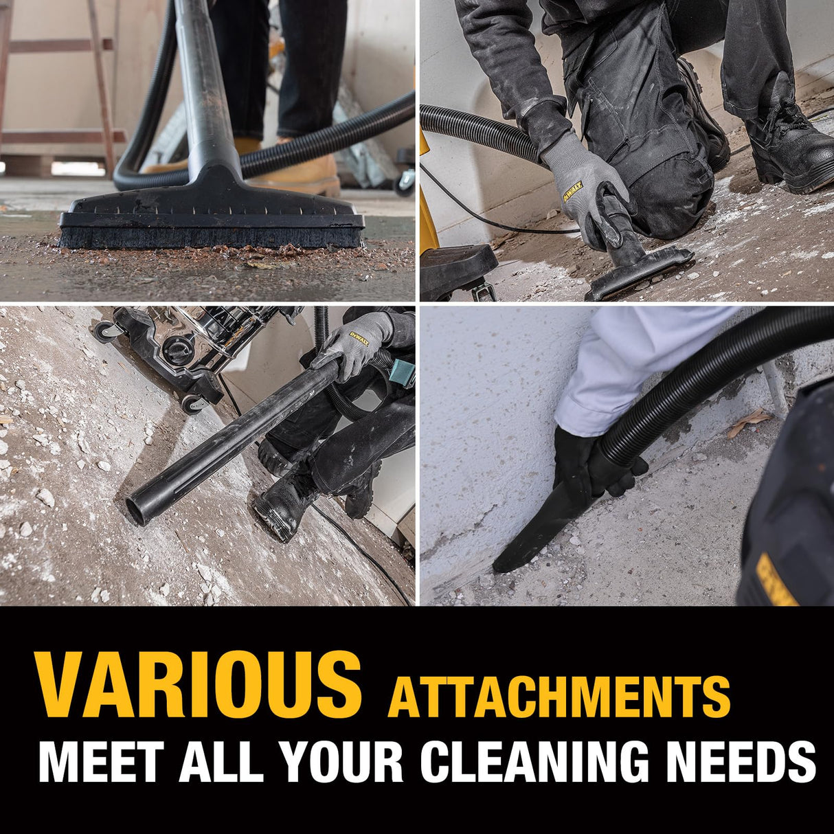 DEWALT 5 Gal Stealthsonic Shop Vacuum Wet and Dry, Ultra-Quiet Stainless Steel Shop Vac, 4 HP Heavy-Duty Vacuum Cleaner with Complete Accessory Kit and 6 Dust Bages for Home, Workshop, Garage, Car DEWALT