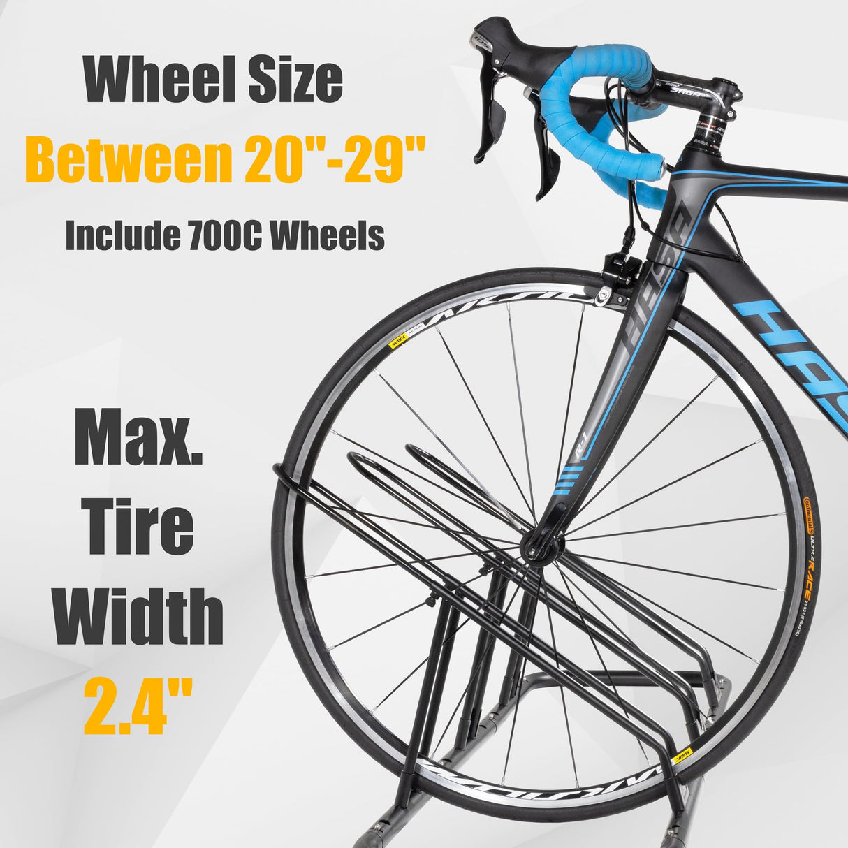 CyclingDeal Bicycle Floor Parking Rack Stand - for Mountain MTB Road Bike - Indoor Home Garage Storage - Adjustable 5 Bikes CyclingDeal