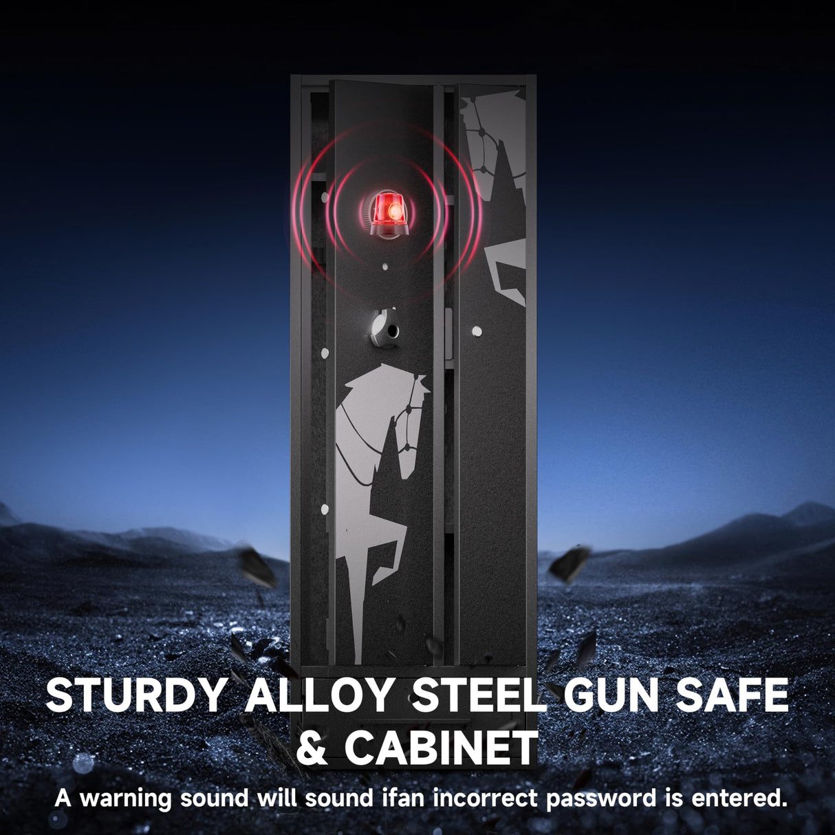 KAER 6 Gun Safe,Gun Safe for Rifles and Pistols Gun Cabinet,Multi-Function Rifle Safes for Home Shotgun and Shotguns Storage,Long Gun Safe with Drawer,Magnetic Lamp,Handgun Pouch KAER