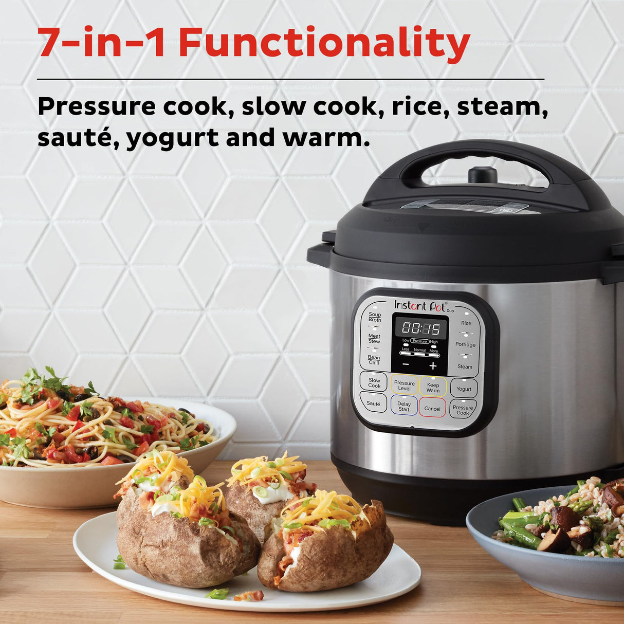 Instant Pot Duo 7-in-1 Mini Electric Pressure Cooker, Slow Rice Cooker, Steamer, Sauté, Yogurt Maker, Warmer & Sterilizer, Includes Free App with over 1900 Recipes, Stainless Steel, 3 Quart Instant Pot