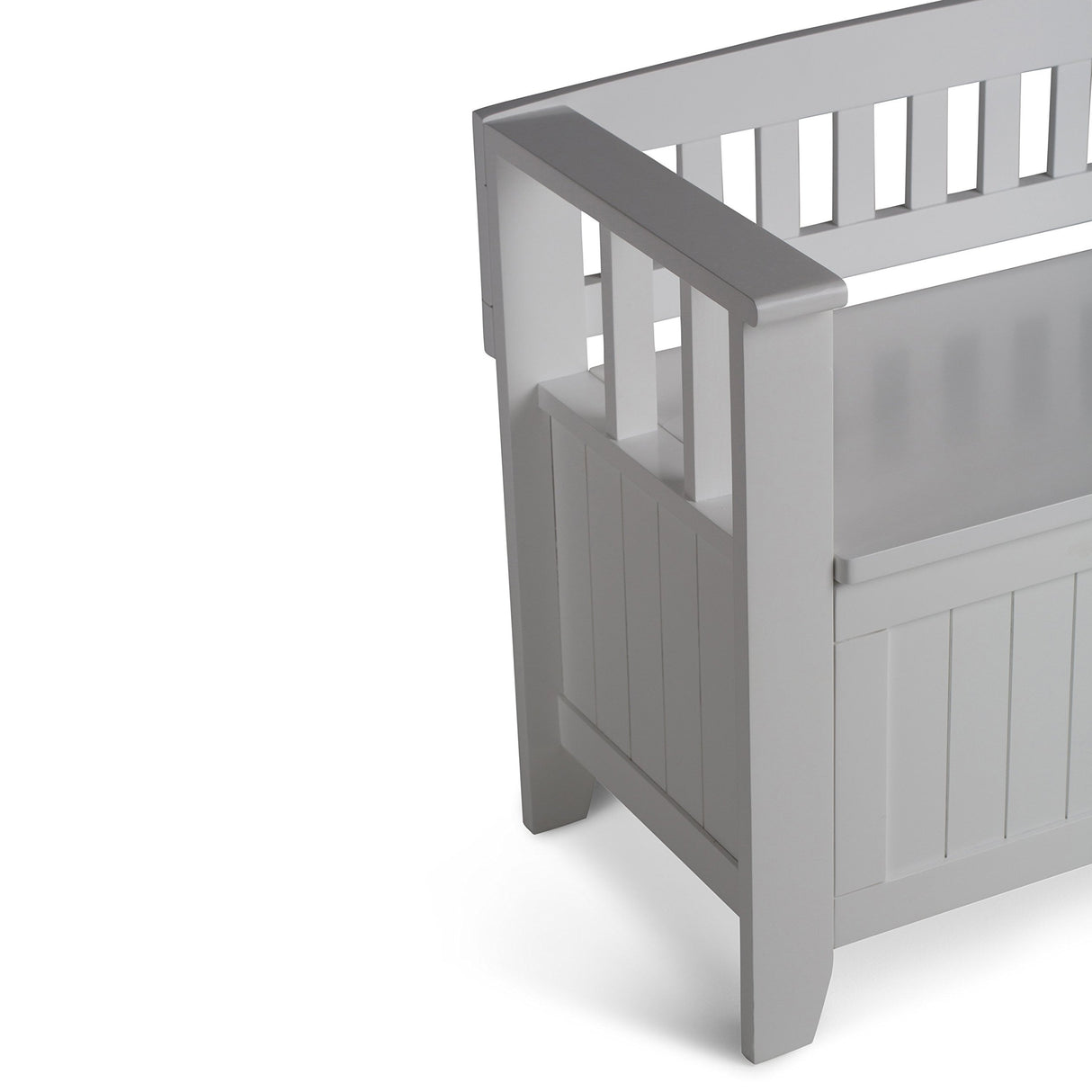 SIMPLIHOME Acadian Entryway Storage Bench - 48 inch Wide Solid Wood Hallway Seat in White, Transitional Bench for Entryway or Living Room with Lift-Up Lid and Spacious Storage SIMPLIHOME