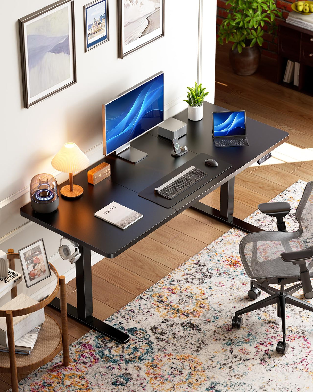 HUANUO Electric Standing Desk, 71 x 35 inch Large Height Adjustable Table, Powerful Brushless Motor, 4 Memory Preset, Sit Stand Up Desk, Home Office Computer Table with Thick T-Shaped Frame HUANUO