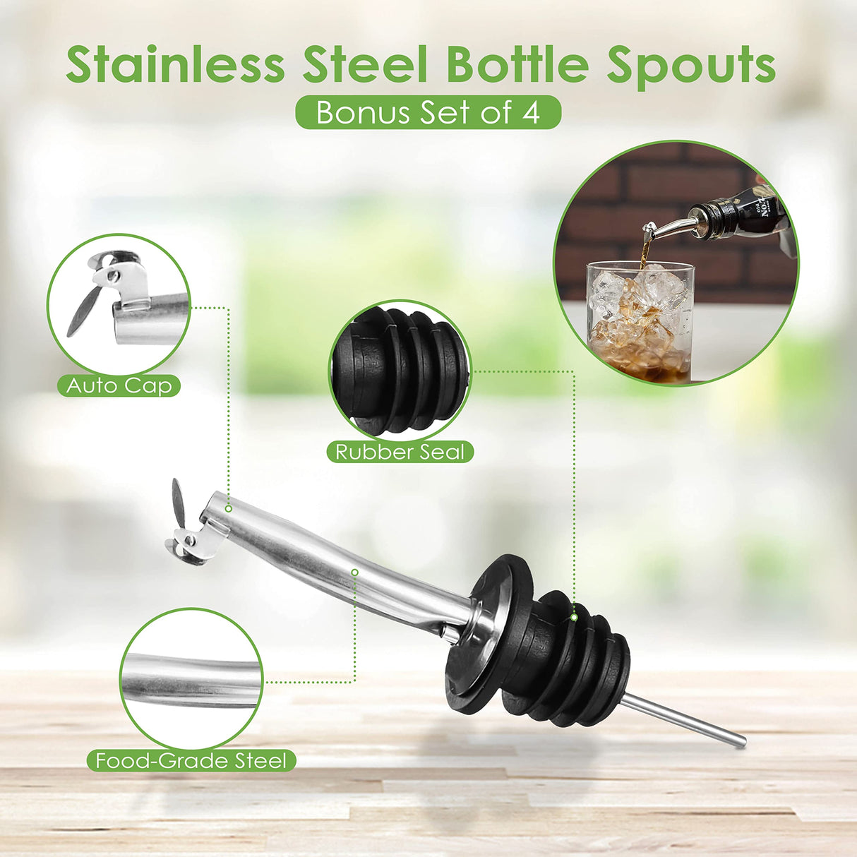 Boss Premium® BarUSA™ LED Lighted Bar Shelf Display Liquor Bottle Alcohol Whiskey Shelves Rack Stand Tray Units for Home Bar Living Room Accessories and Decor - Designed in USA (3-Step, 16 Inch) Boss Premium