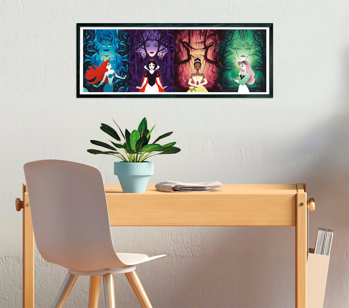 Clementoni - Disney Princess Panorama Princess-1000 Pieces Adults, Panoramic Jigsaw Puzzle, Made in Italy, Multicoloured, 39722 Clementoni