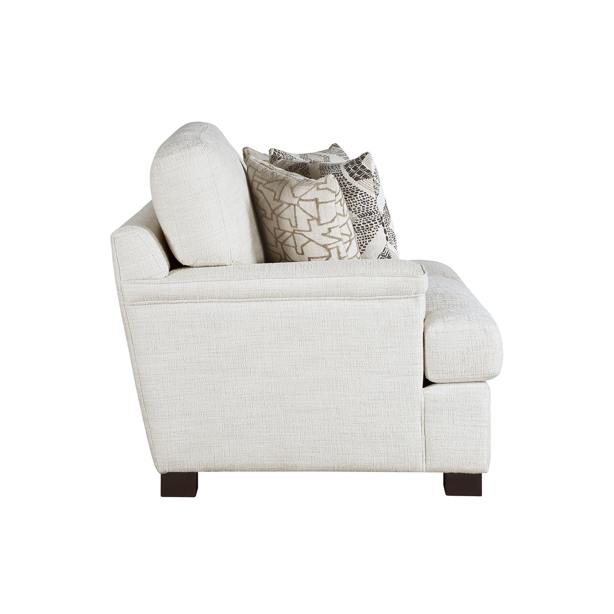 Lexicon Modern Couch, Chenille Loveseat with Deep Seats, 4 Accent Pillows, Track Arms, Removable Cushion Covers, Upholstered Living Room Furniture, 2 Seater Couch, Cream Lexicon