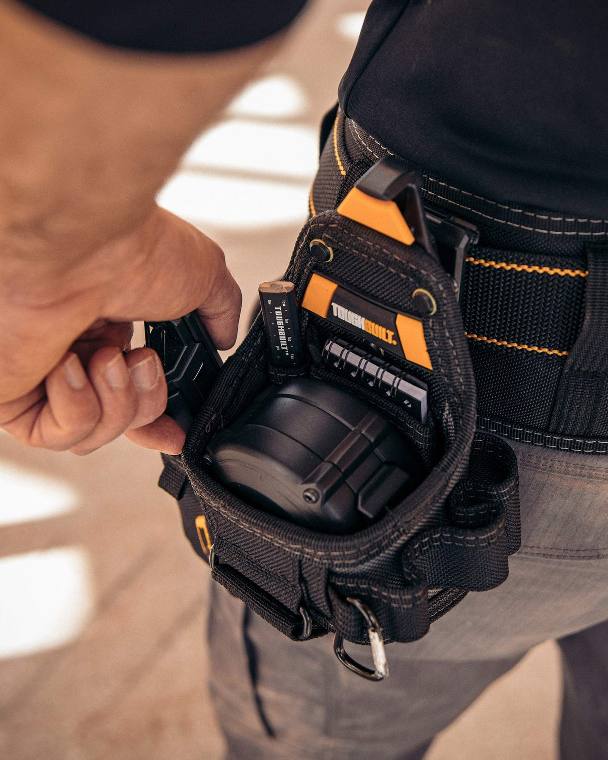 ToughBuilt TOU-CT-25X Tape Measure/Utility Knife Pouch + Notebook & Pencil, TB-CT-25X ToughBuilt